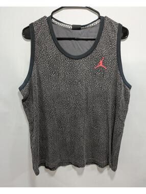 Youth Air Jordan Jumpman Gray Black Elephant Print Gray Tank Top Shirt Size XL